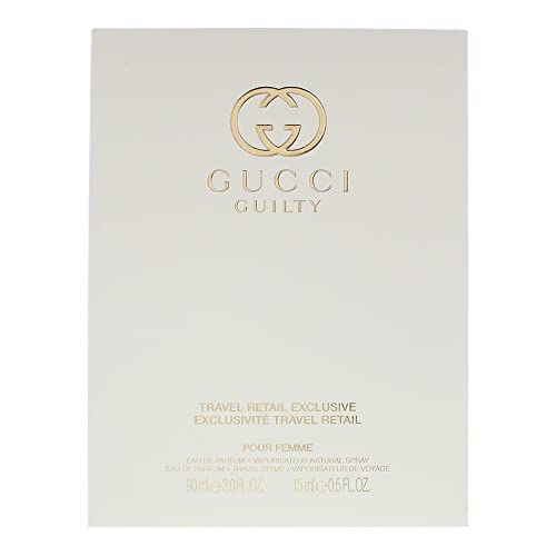 Gucci Guilty 2 Piece Gift Set for Women 3 Oz Eau de Parfum Pour Femme Spray + 0.5 Ounce EDP Travel Spray